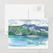 Lake Tahoe Sailing Mountains Wolken Briefkaart (Voorkant / Achterkant)