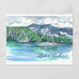 Lake Tahoe Sailing Mountains Wolken Briefkaart