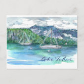Lake Tahoe Sailing Mountains Wolken Briefkaart (Voorkant)