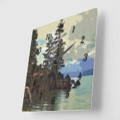 Lake Tahoe Sand Harbor Clock Vierkante Klok (Hoek)