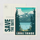 Lake Tahoe | Save the date Aankondigingskaart (Voorkant / Achterkant)