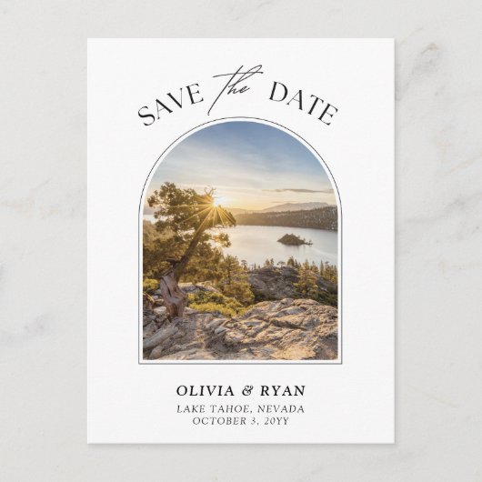 Lake Tahoe Save the Date Briefkaart voor bruilofte (Voorkant)