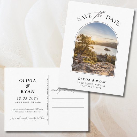 Lake Tahoe Save the Date Briefkaart voor bruilofte