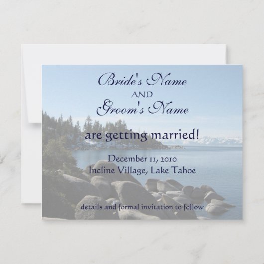 Lake Tahoe Save-the-Date Save The Date (Achterkant)