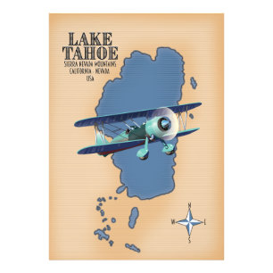 Lake Tahoe Sierra Nevada Californië Nevada USA kaa Foto Afdruk