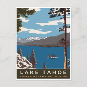 Lake Tahoe, Sierra Nevada gebergte, reizen Briefkaart