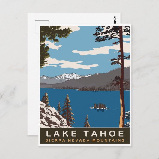 Lake Tahoe, Sierra Nevada gebergte, reizen Briefkaart (Voorkant / Achterkant)