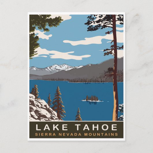 Lake Tahoe, Sierra Nevada gebergte, reizen Briefkaart (Voorkant)