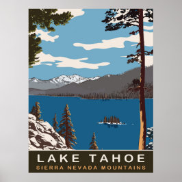 Lake Tahoe, Sierra Nevada gebergte, reizen Poster