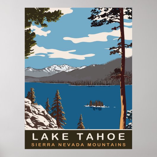 Lake Tahoe, Sierra Nevada gebergte, reizen Poster (Voorkant)
