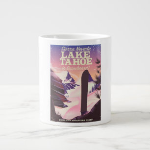Lake Tahoe Sierra Nevada USA Snowboarden poster Grote Koffiekop