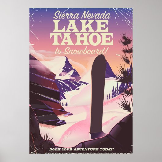 Lake Tahoe Sierra Nevada USA Snowboarding poster (Voorkant)