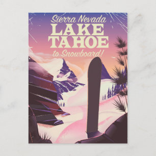 Lake Tahoe Sierra Nevada USA Snowboarding poster Briefkaart