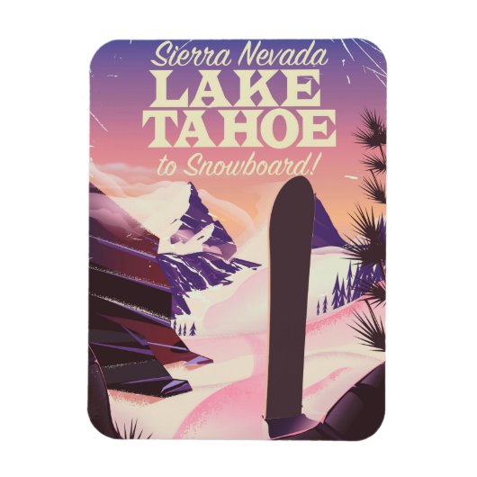 Lake Tahoe Sierra Nevada USA Snowboarding poster Magneet (Verticaal)