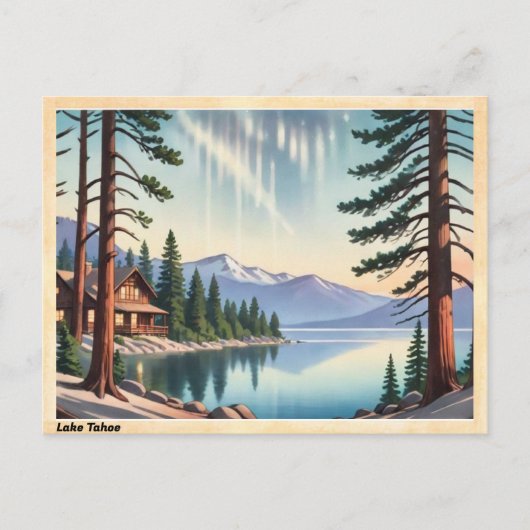 Lake Tahoe Sierra Nevada Vintage Briefkaart (Voorkant)