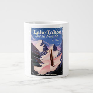 Lake Tahoe Sierra Nevada vintage skiposter Grote Koffiekop
