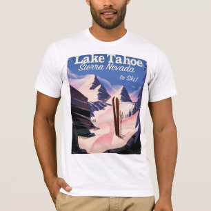 Lake Tahoe sierra nevada vintage skiposter T-shirt