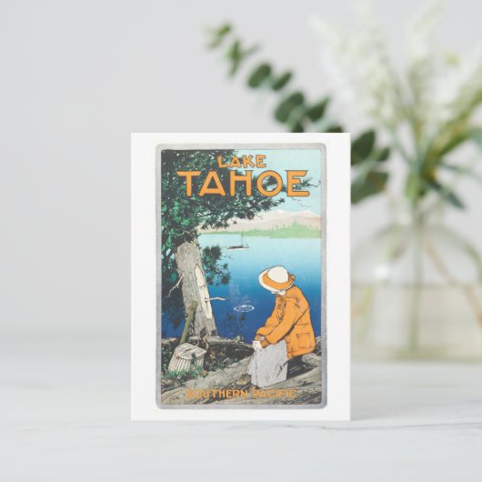  Lake Tahoe Southern Pacific Poster Briefkaart (Staand voorkant)