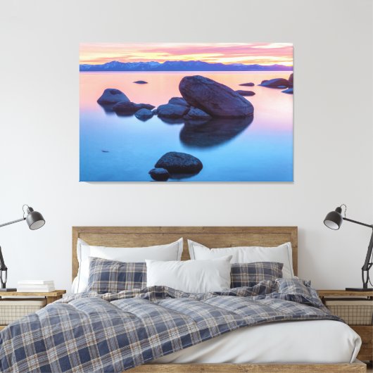 Lake Tahoe Sunset Canvas Afdruk (Insitu (Slaapkamer))
