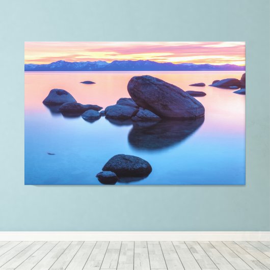 Lake Tahoe Sunset Canvas Afdruk (Insitu (Houten vloer))