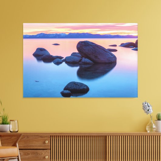 Lake Tahoe Sunset Canvas Afdruk (Insitu (Woonkamer))