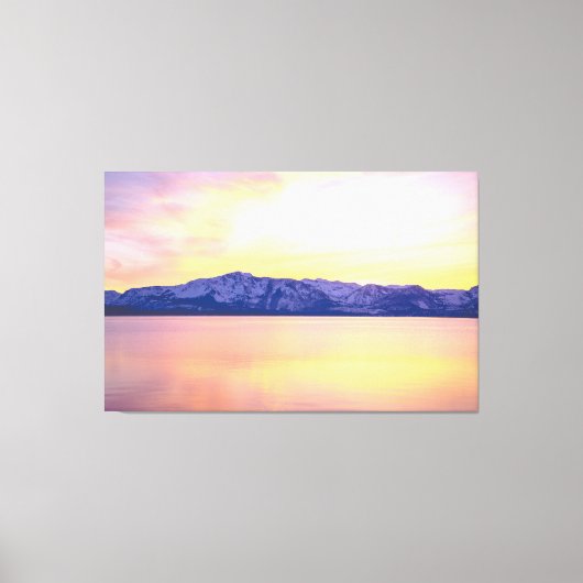 Lake Tahoe Sunset Wall Art, 60x38 Large Canvas Afdruk (Voorkant)