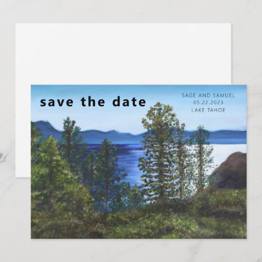 Lake Tahoe Trouw Save the Date Kaart (Voorkant / Achterkant)