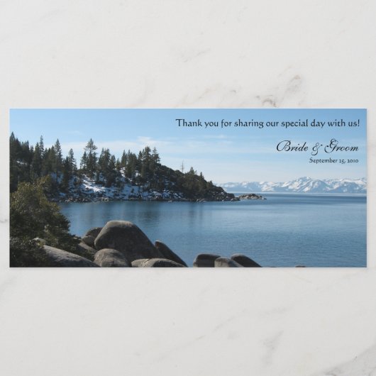 Lake Tahoe trouwprogramma Programmakaart (Achterkant)