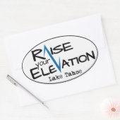 Lake Tahoe - Verhoog uw hoogte ovale Sticker (Envelop)
