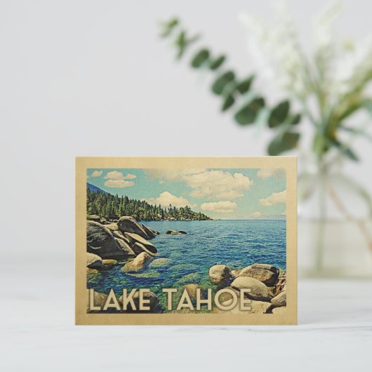 Lake Tahoe Vintage Travel Briefkaart (Staand voorkant)