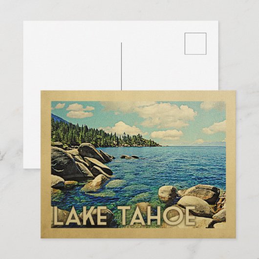 Lake Tahoe Vintage Travel Briefkaart (Voorkant / Achterkant)