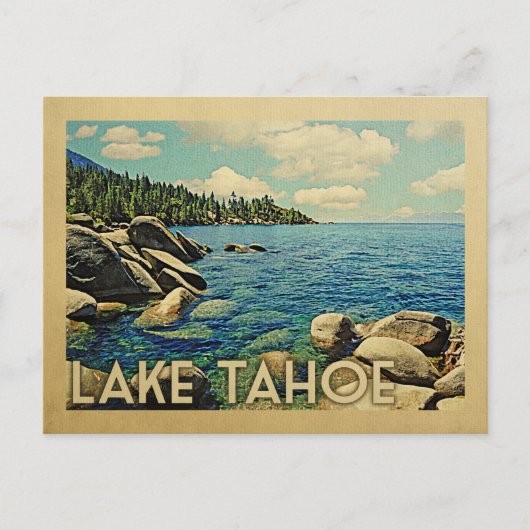 Lake Tahoe Vintage Travel Briefkaart (Voorkant)