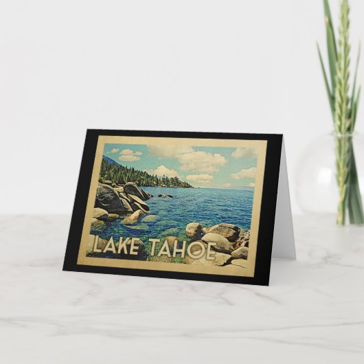 Lake Tahoe Vintage Travel Kaart (Voorkant)