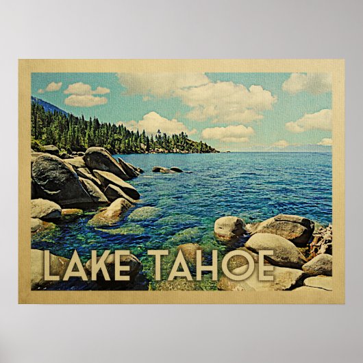 Lake Tahoe Vintage Travel Poster (Voorkant)