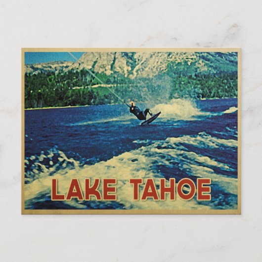 Lake Tahoe Water Skier Briefkaart (Voorkant)