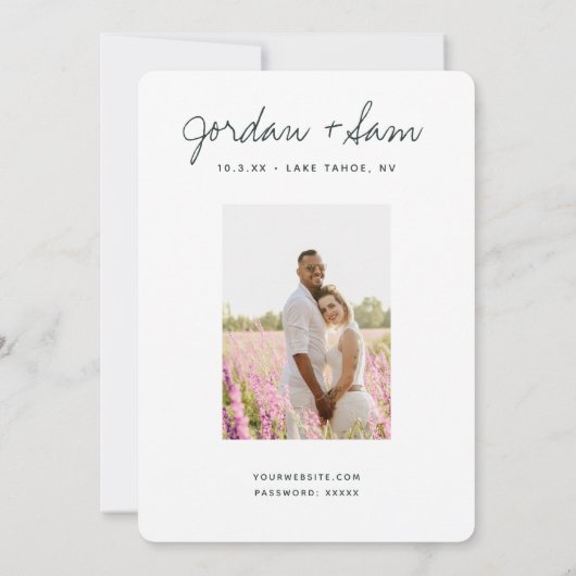 Lake Tahoe Wedding Emerald Cove Save the Date Kaart (Achterkant)