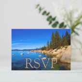 Lake Tahoe Wedding RSVP Kaartje (Staand voorkant)