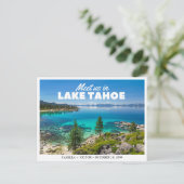 Lake Tahoe Wedding Save the Date Briefkaart (Staand voorkant)