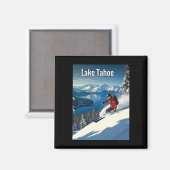 Lake Tahoe Winter Ski-avontuur  Magneet (Voorkant / Achterkant)