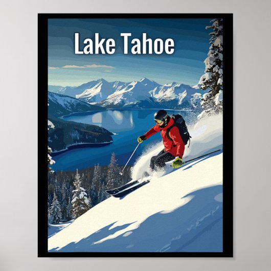 Lake Tahoe Winter Ski-avontuur Poster (Voorkant)