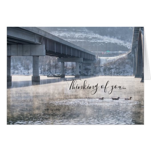 Lake Taneycomo Foggy Winter Vissen Card (Voorkant Horizontaal)