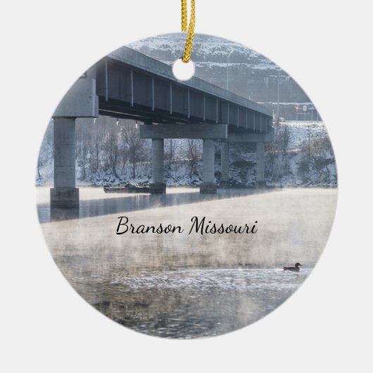 Lake Taneycomo Foggy Winter Vissen Ornament (Voorkant)
