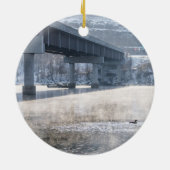 Lake Taneycomo Foggy Winter Vissen Ornament (Achterkant)