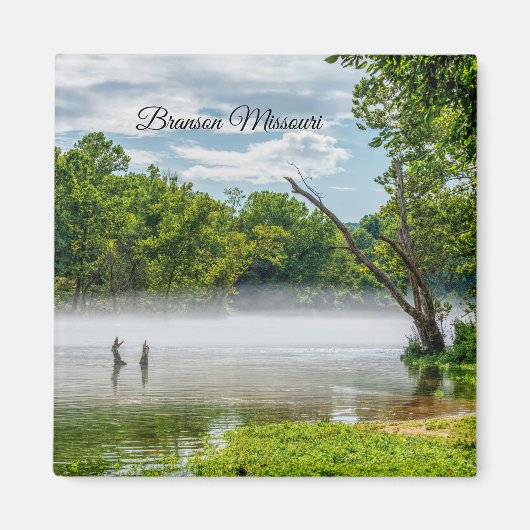 Lake Taneycomo Summer Fog Square Magnet (Voorkant)