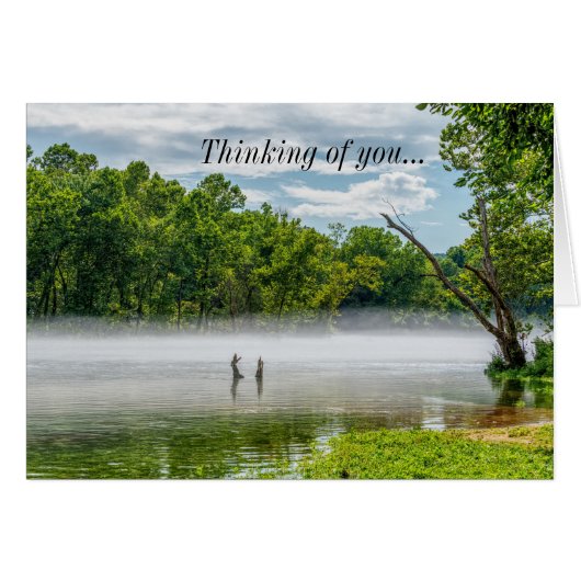 Lake Taneycomo Summer Fog Thinking of you Card (Voorkant Horizontaal)