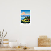 Lake Taupo Nieuw-Zeeland Reisprint Poster (Keuken)