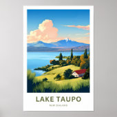 Lake Taupo Nieuw-Zeeland Reisprint Poster (Voorkant)