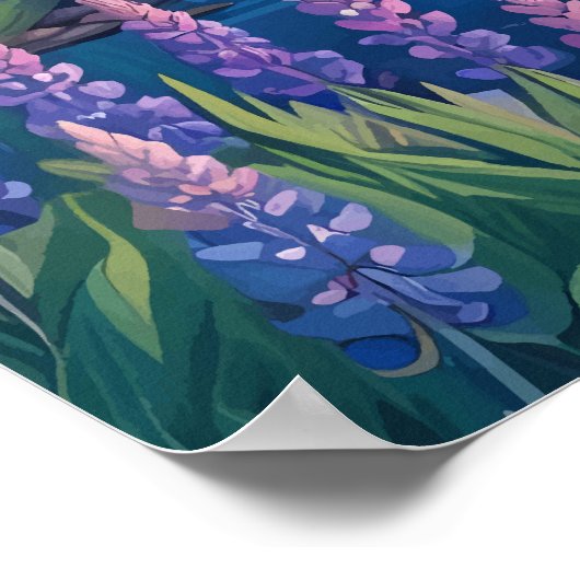 Lake Tekapo en Lupins Poster (Hoek)