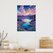 Lake Tekapo en Lupins Poster (Keuken)