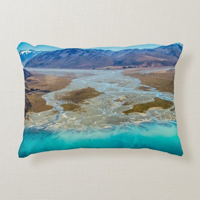 Lake Tekapo en Southern Alps, Nieuw-Zeeland Accent Kussen (Voorkant)